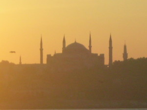mosque at dusk